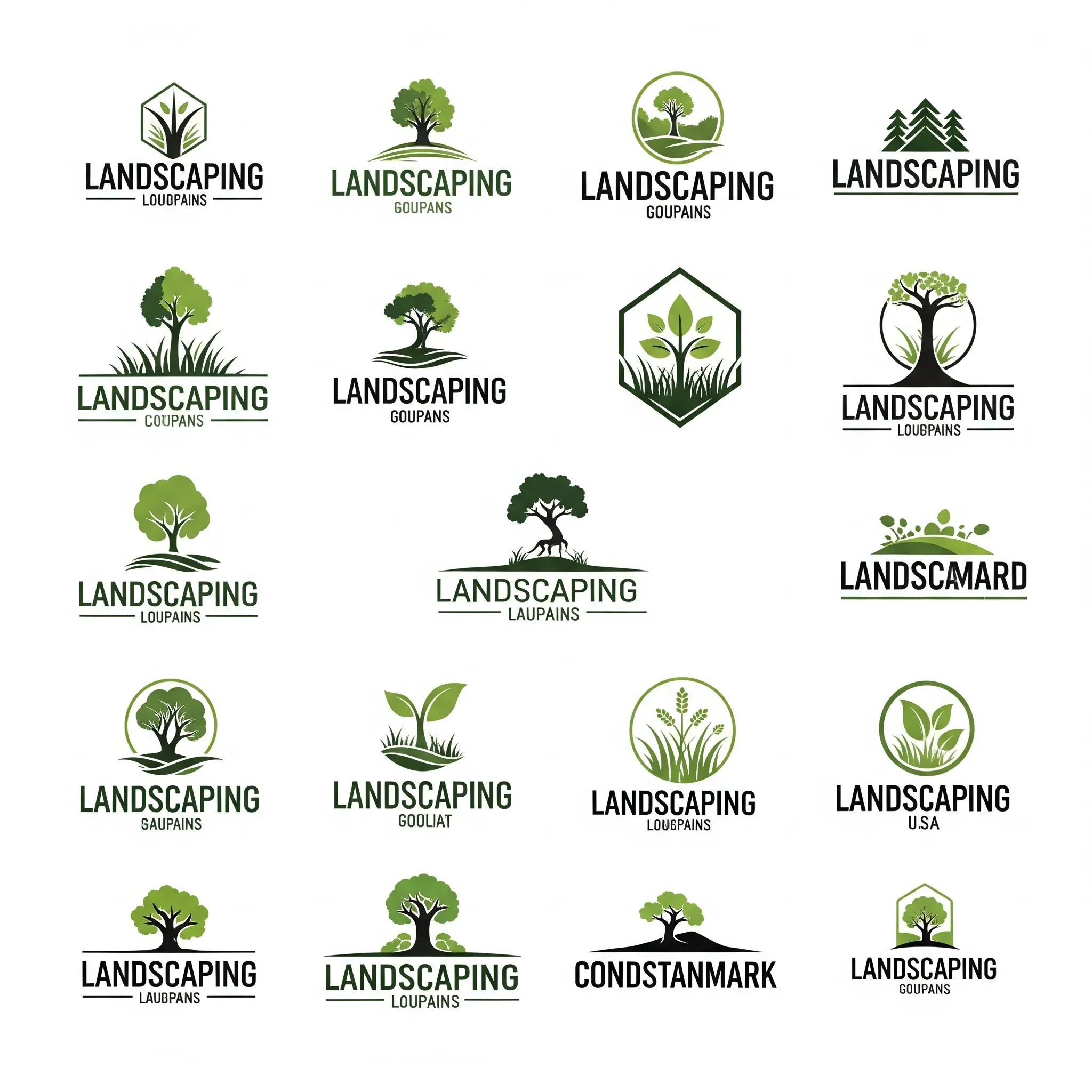 A collection of logo designs for various brands