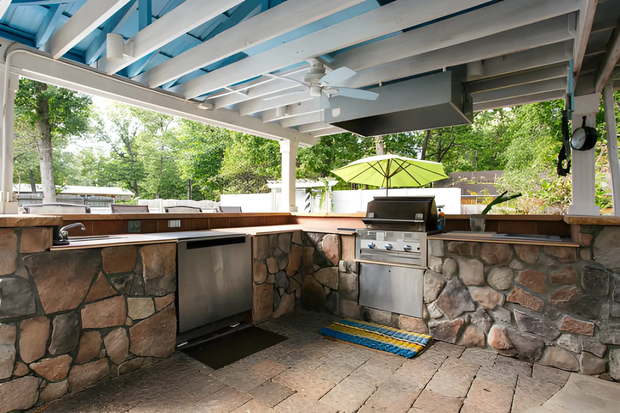 Outdoor kitchen and dining area